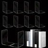 4/6pcs Transparent Acrylic Bookends Stand Bookshelf Desktop Decorative Storage Rack Bookend Book Holder School Stationery 1