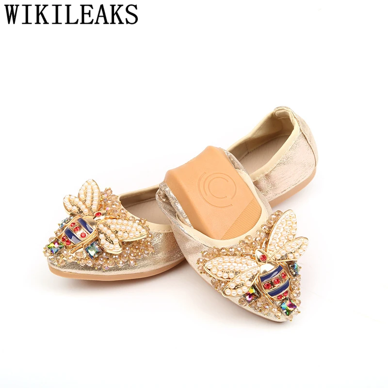 Pointed Toe Flats Comfortable Womens Shoes Black Shoes For Women Rhinestone Plus Size For Women Sepatu Wanita Korea Sapato