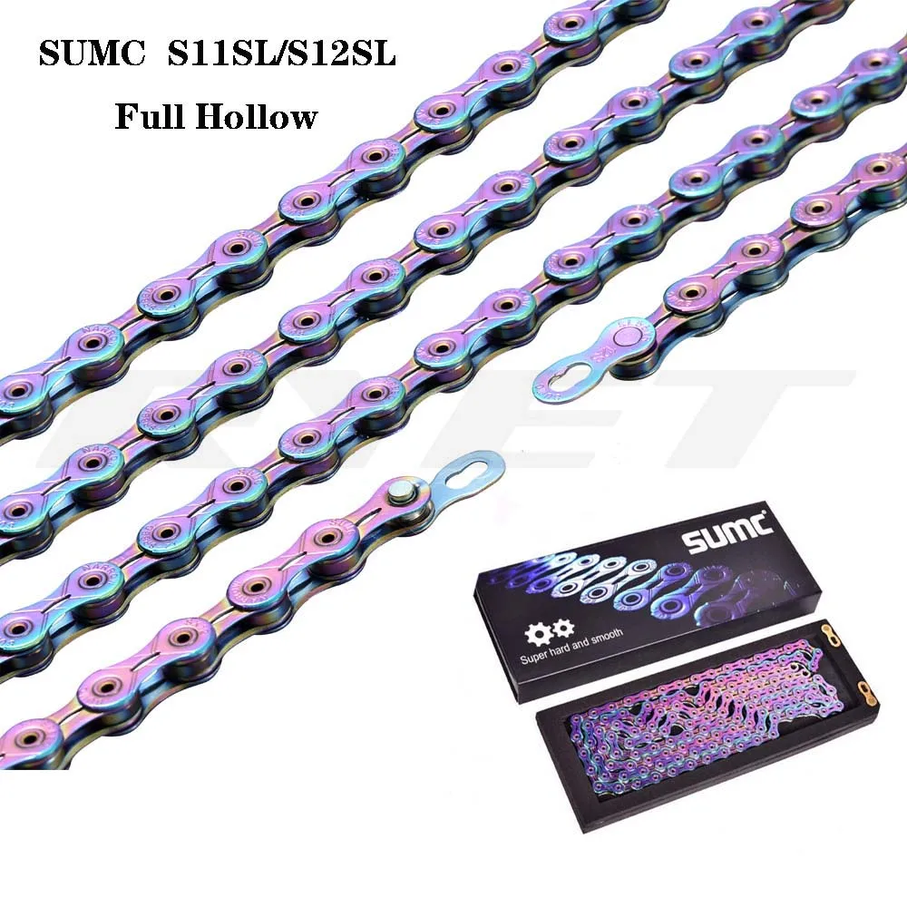 

SUMC Bicycle chain shifting 11S 12S Chain Rainbow mountain road bike Chain for M8000 M6000 M9100 X12sl Bike Parts