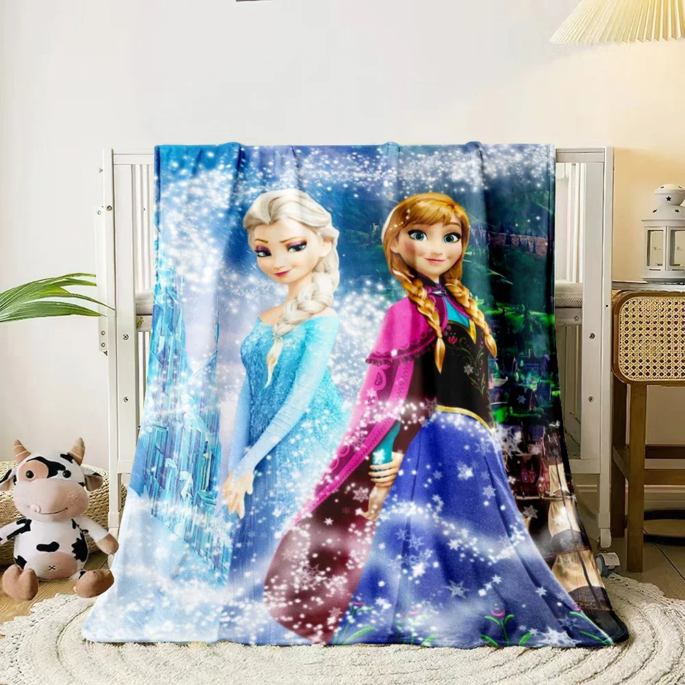 Frozen Elsa Princess Lovely HD Printed Flannel Thin Blanket.Four Season Blanket.for Sofa,beds,living Rooms,travel Blanket Gifts 2