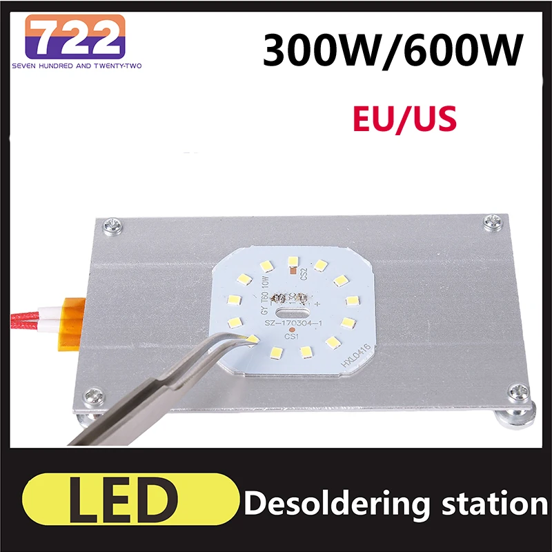 LED Lamp Remover Heating Plate 70*70mm 121*70mm BGA Demolition Chip Welding Soldering Station Aluminum 220V 300W 600W US EU Plug