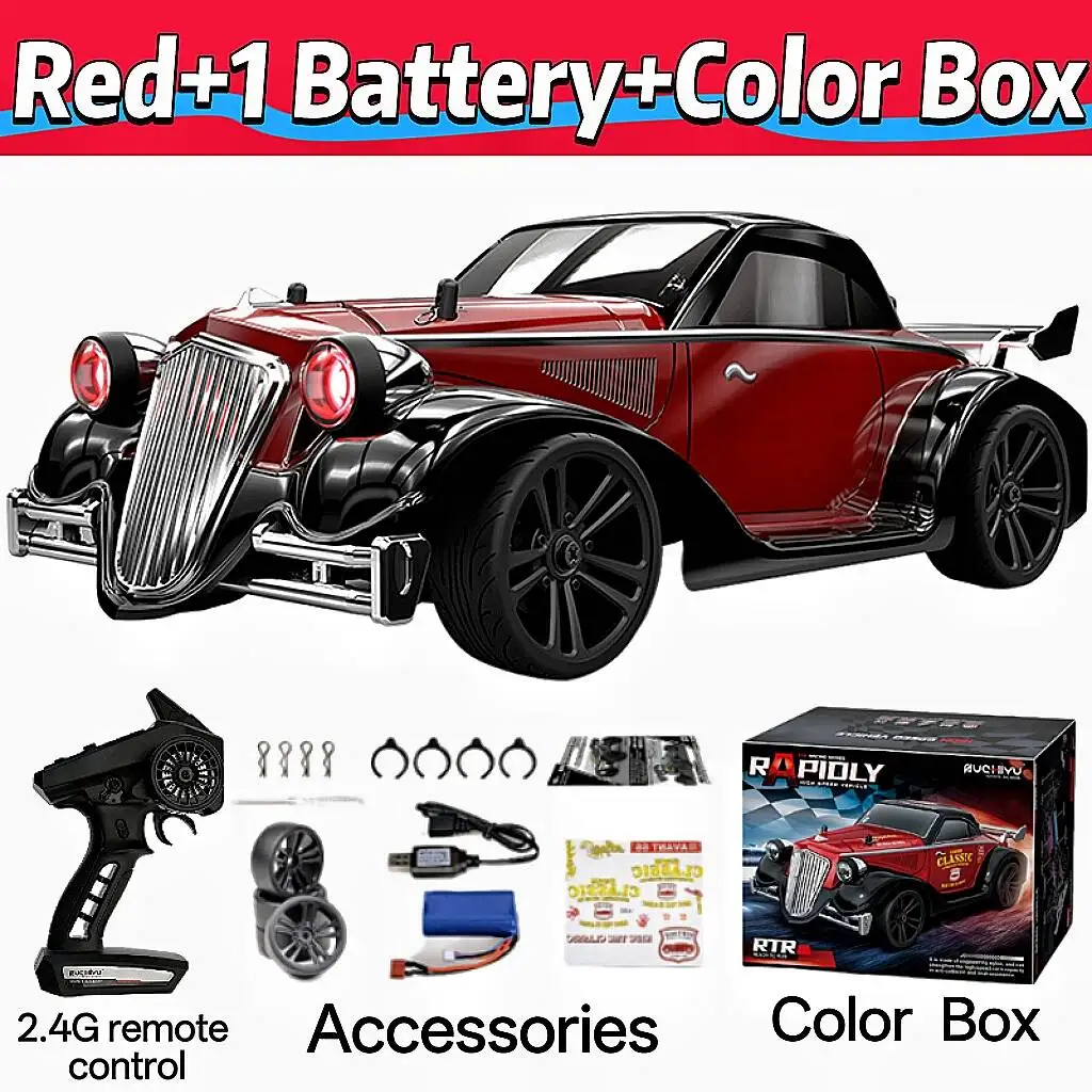 SCY16302 Uzaktan Kumandalı Araba Oyuncak 1:16 Dört Tekerlekten Çekişli 2.4G Yüksek Hızlı RC Drift Araba Elektrikli Model Vintage Araba Erkek Çocuk Oyuncağı Hediye