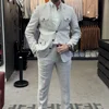 Chic Latest Linen Men Suit Formal Blazer Daily Slim Fit 2 Piece Jacket Pants Costume Homme 1