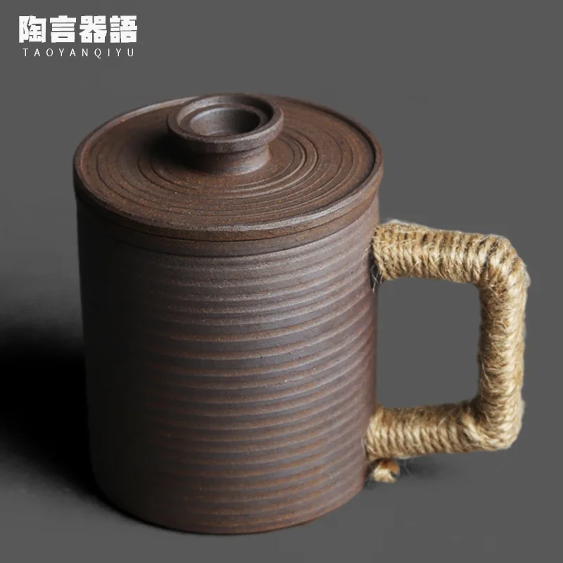 

Jingdezhen rock mine clay personal office teacup filter liner retro pottery home office tea water separation drinking cup