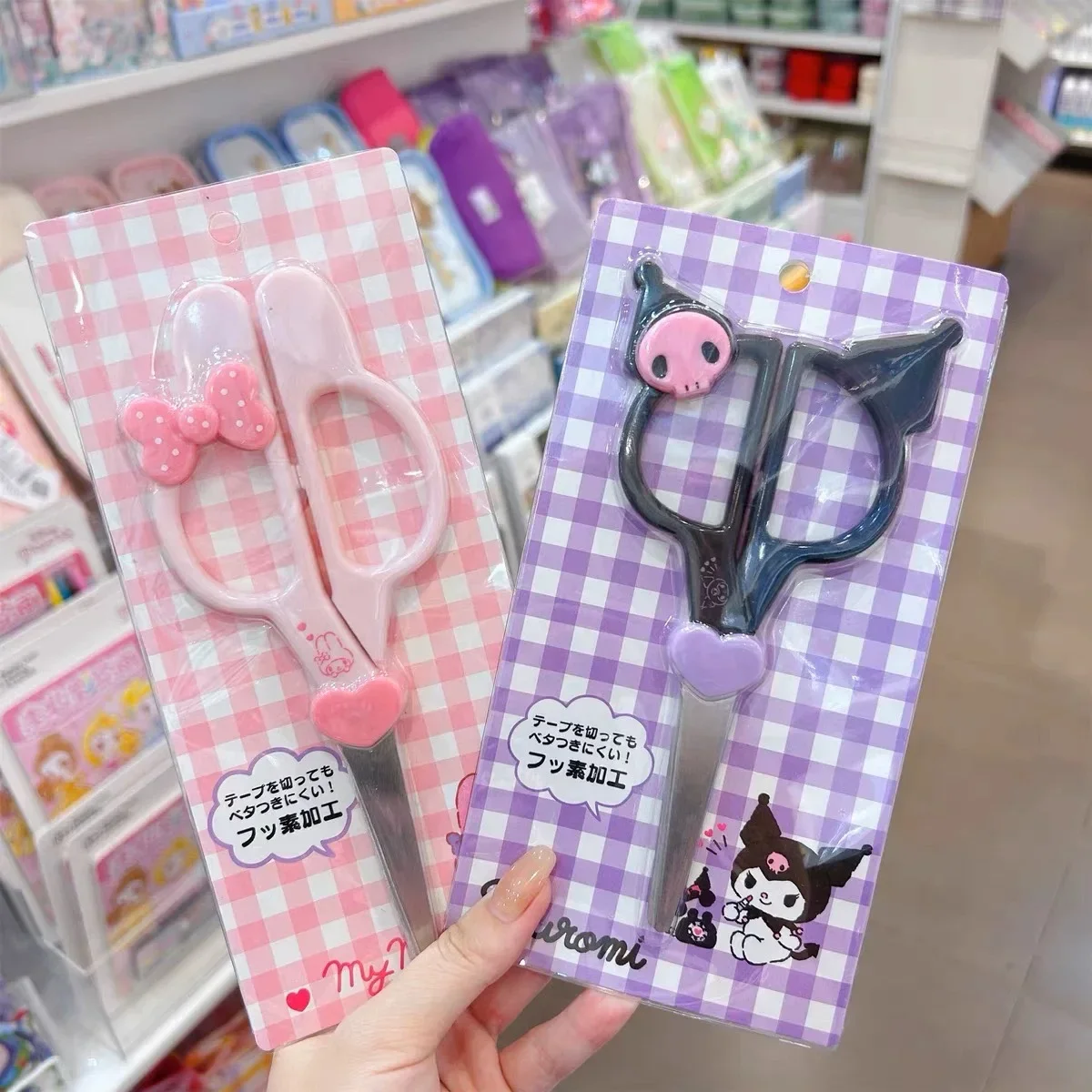 New Kawaii Sanrio Kuromi Cinnamoroll Hand Made Scissors Cute Melody Art Scissors Kid Stationery School Office Supplies Gifts - 3