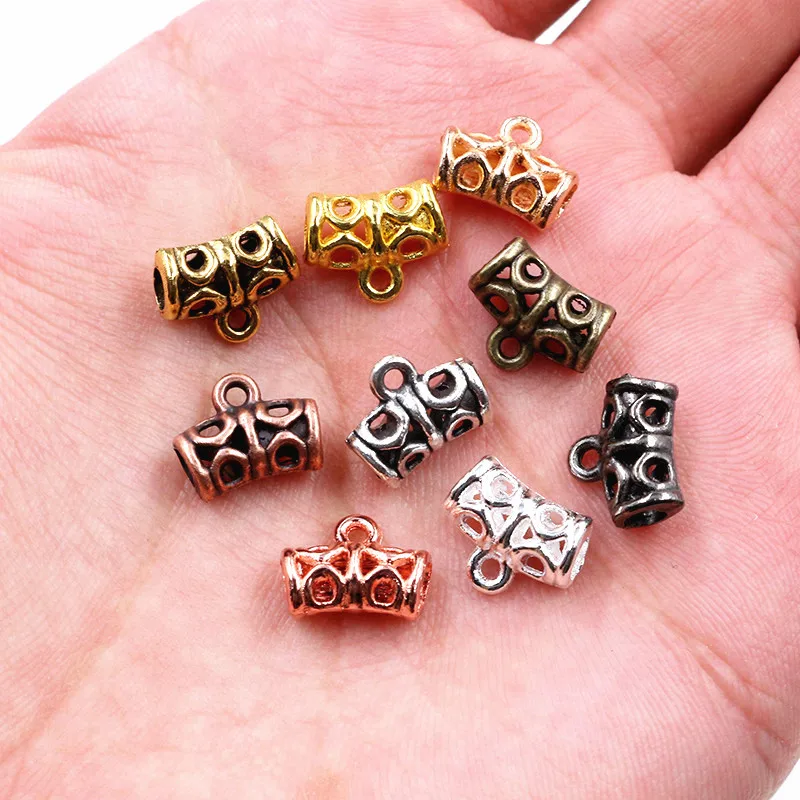 20pcs 12x9mm 비즈 Bails 펜 던 트 쥬얼리 만들기 DIY 목걸이 실버 도금 골드 블랙 Bails 펜 던 트 매력 쥬얼리 용품