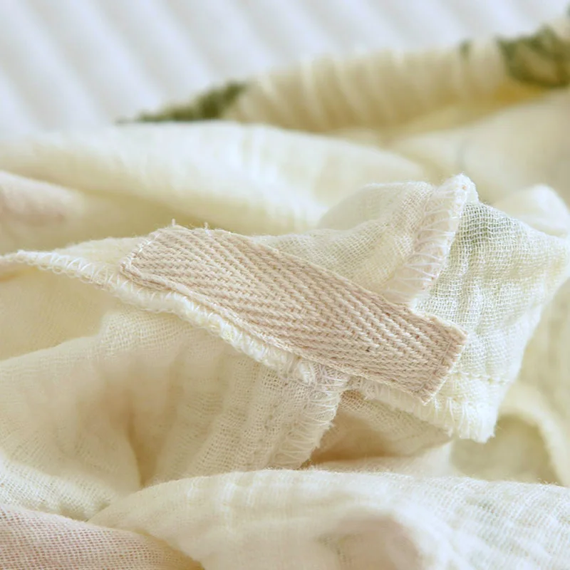 Spring and Autumn 2024 New Women's Pajama Set 100% Cotton Crepe Long Sleeve Pants Two Piece Cute Sweet Summer Thin Homewear