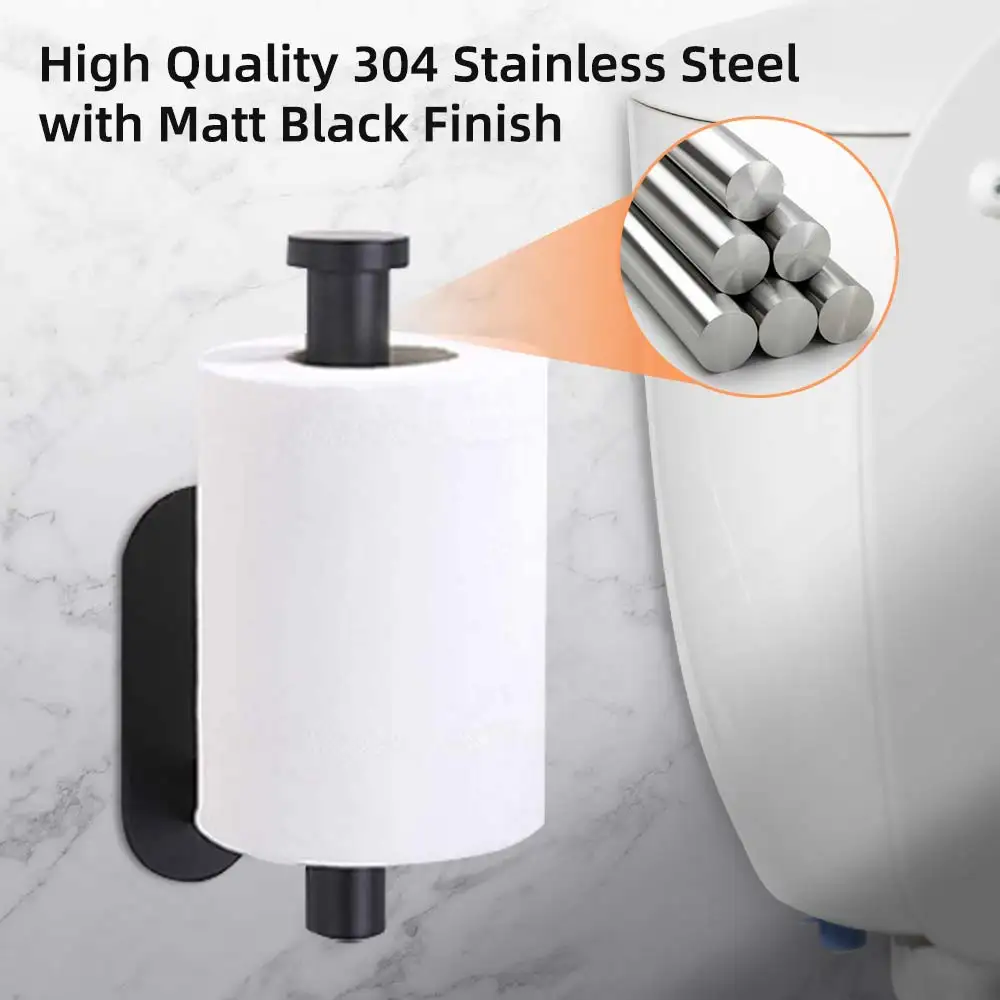 Self Adhesive Paper Towel Holder Stainless Steel Wall Mount No Punching Tissue Towel Roll Dispenser for Bathroom Kitchen