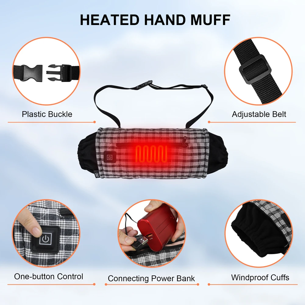 Electric Heated Hand Warmer Portable Heating Hand Warmer Pouch 3 Heating Modes Hand Warmers Bag for Outdoor Hunting Sports 5
