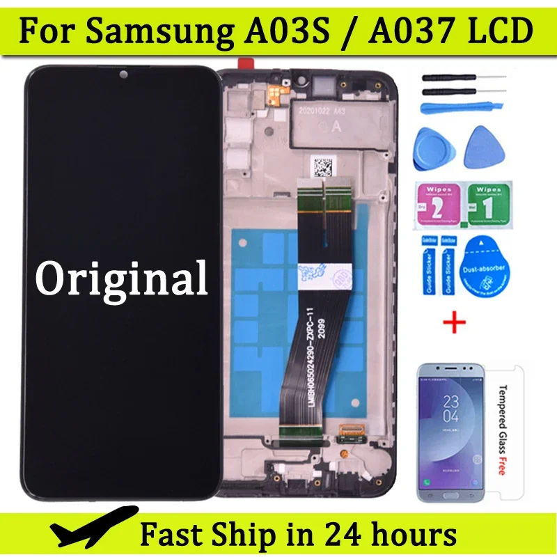 

6.5"Original LCD For Samsung Galaxy A03s A037F A037M LCD with Touch Screen Digitizer For Samsung A03S Display with frame
