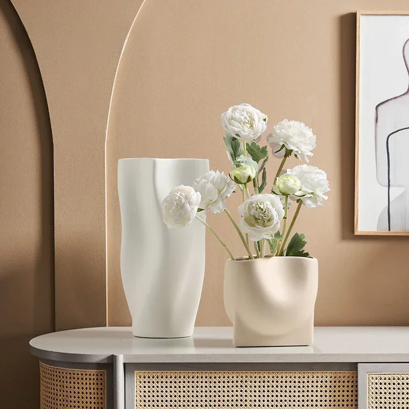 

Irregular ceramic bottle, flower arrangement, home decoration, design artwork ceramic vase