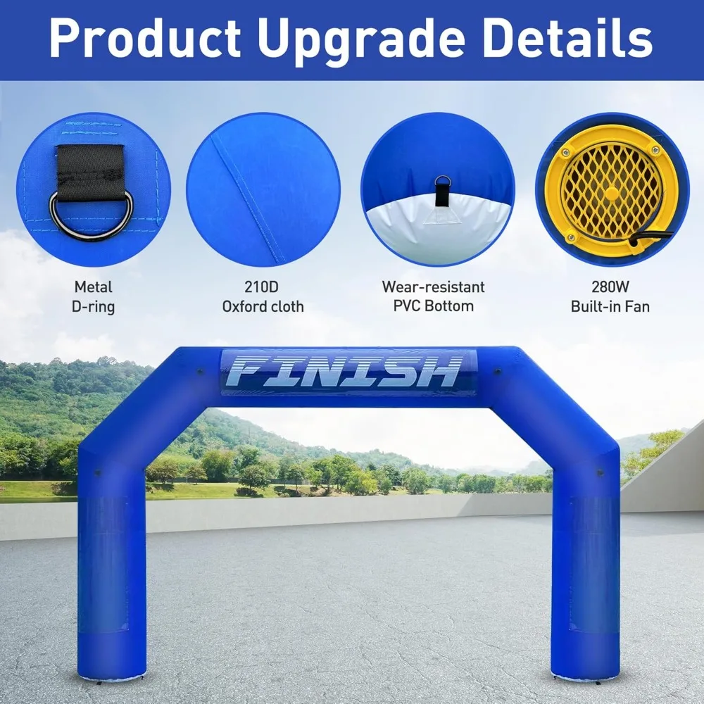 20ft Inflatable Arch, Huge Inflatable Archway with Powerful Blower and Start Finish Line Banners for 5K Race, Fundraisers, Adver