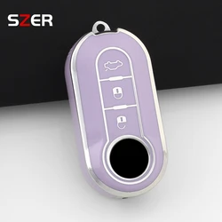 TPU Pink Car Flip Key Case Cover Shell Fob (Purple only case)