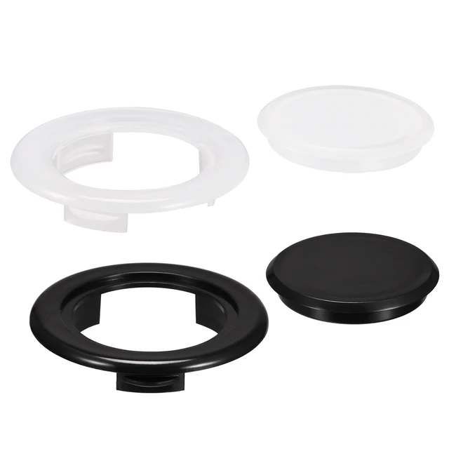 Uxcell 2 Hüvelykes Pvc Szabvány Méretű Teraszos Asztali Esernyő Lyukgyűrű És Sapka Szett, Fehér Fekete 8Set