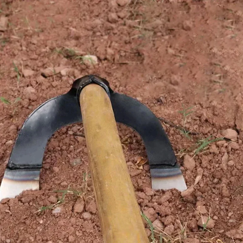 Hoe Weeding Rake Labor-saving Loosening Artifact Handheld steel Hoe Farm Tool Gardening