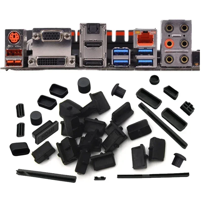 Computer Dust Plugs Computer Interface Anti-dust Plug Notebook Dustproof Stopper Type C, USB, HDMI, RJ45, VGA, COM