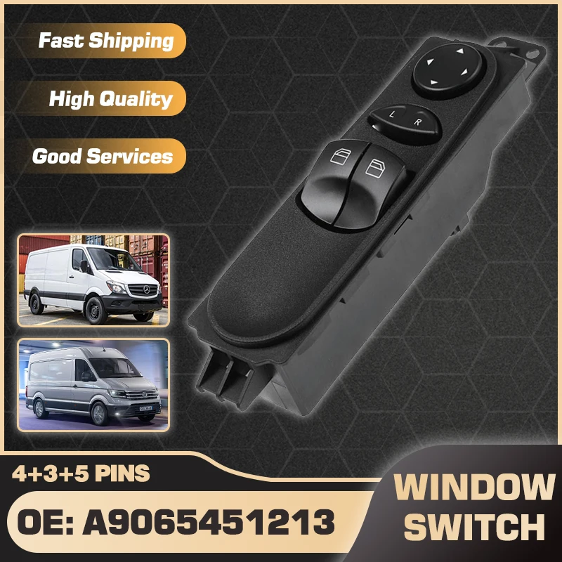 

A9065451213 Master Power Window Switch Button For VW Volkswagen Crafter 2011-2017 Mercedes-Benz Sprinter 2006-2017 A9065450213