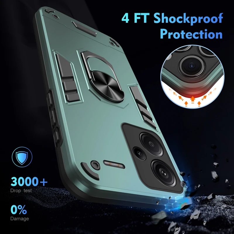 Shockproof Armor Case with Car Magnetic Holder Ring