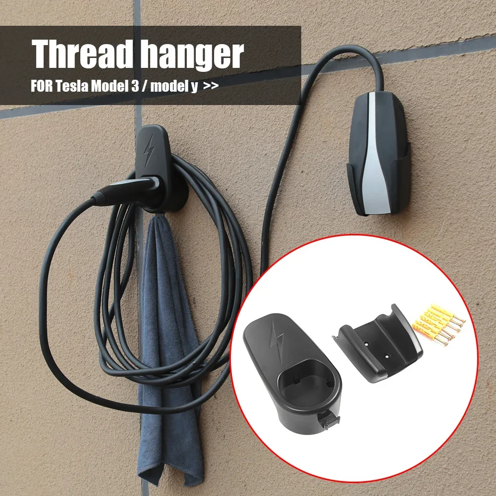 EV Charger Car Charging Cable Mount 1-2Pcs Car Charger Control Holder With Chassis Bracket Charger Cable Wall Holder Stand For Tesla Model 3 Y Car Parts