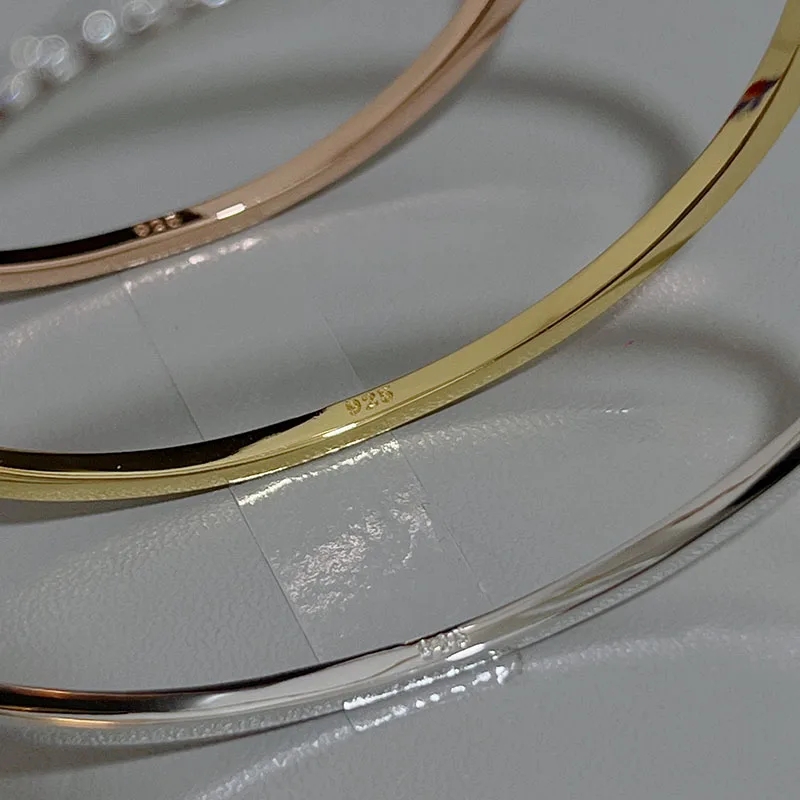 Top Quality Fashion Lovely Bangle Pure Sterling 925 Silver Jewelry For Women Design Bangle Cute Diamond Party Gift Jewelry Size6 5