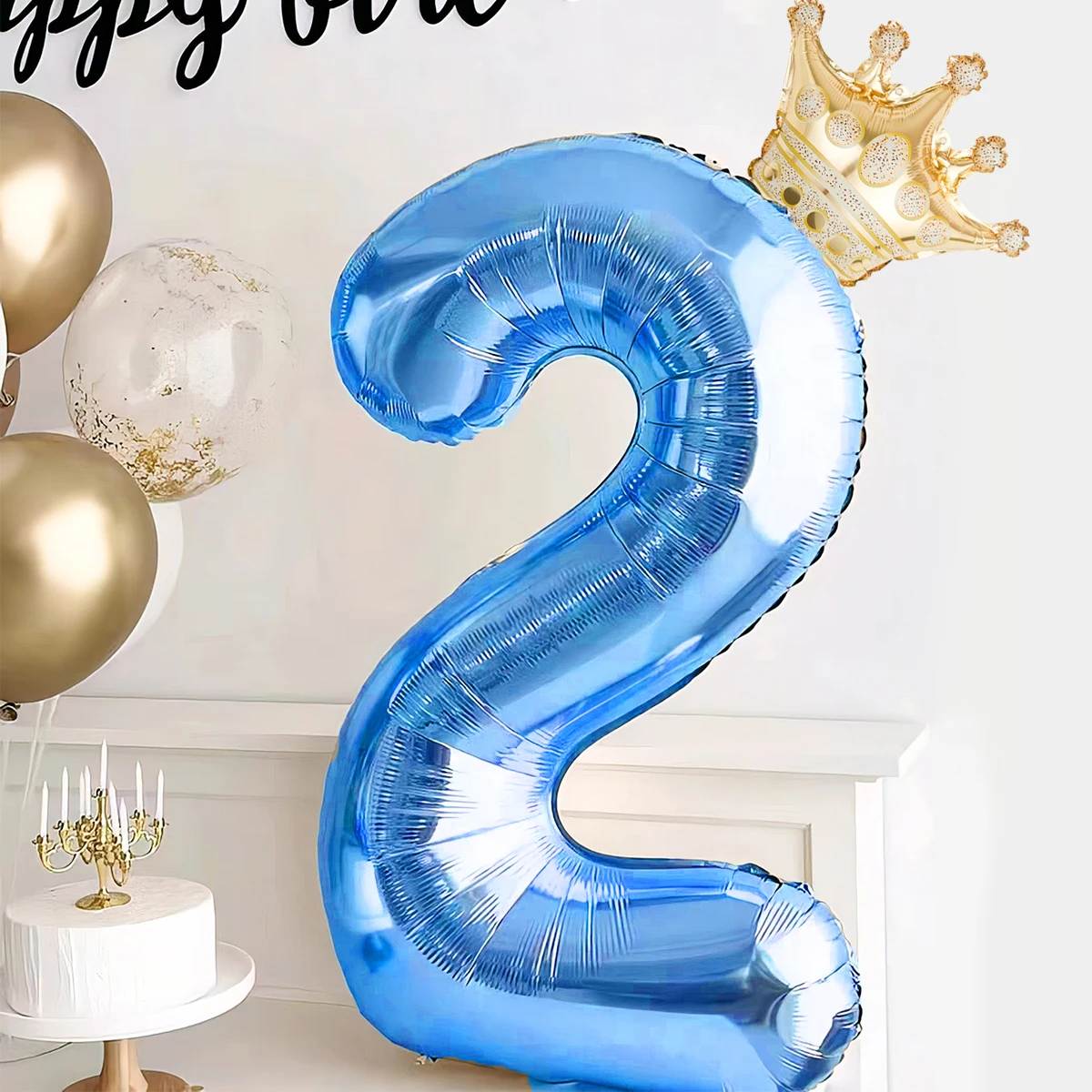 Ballon Géant Violet En Forme De Chiffre 81,3 Cm Avec Couronne Amovible Pour Décoration De Fête D'anniversaire De Mariage, Accessoires Photos, Fête Sur Le Thème De La Sirène