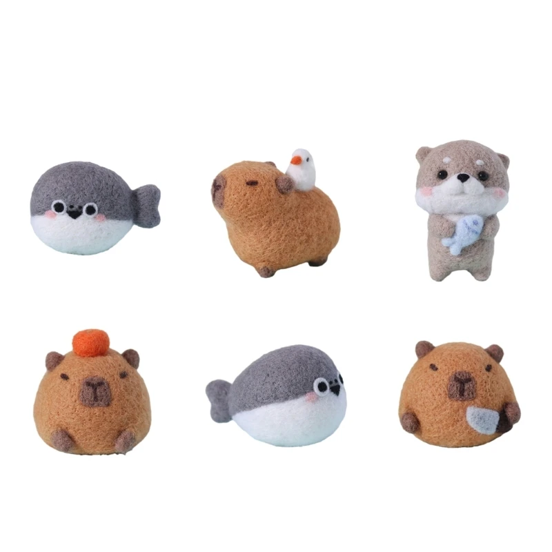 Needle Felting Set Capybara Felting Starter Kits with Poke Needle and Instructions Supplies DIY Craft needle felting kit needle felting painting kit