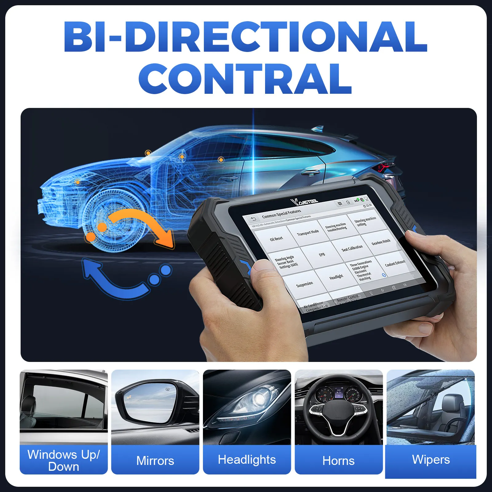 VDIAGTOOL VD80 BT LITE Car Diagnostic Tool Wireless Key Programming OBD2 Scanner 28+ Resets ECU Coding Bi-directional CANFD DOIP 3