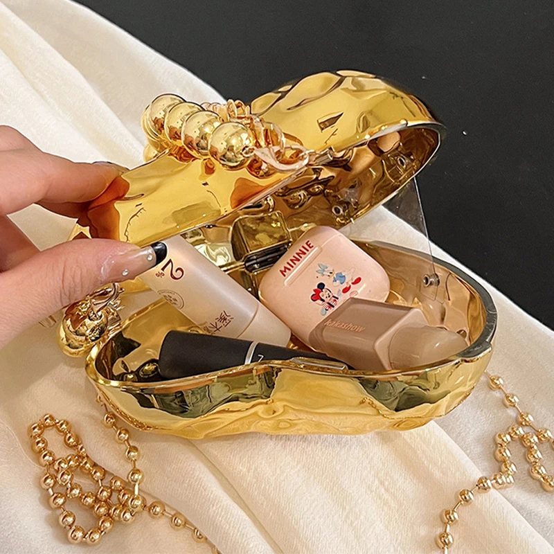 Mini Heart Shaped Acrylic Clutch Handbag with Bead Top Handle 2024