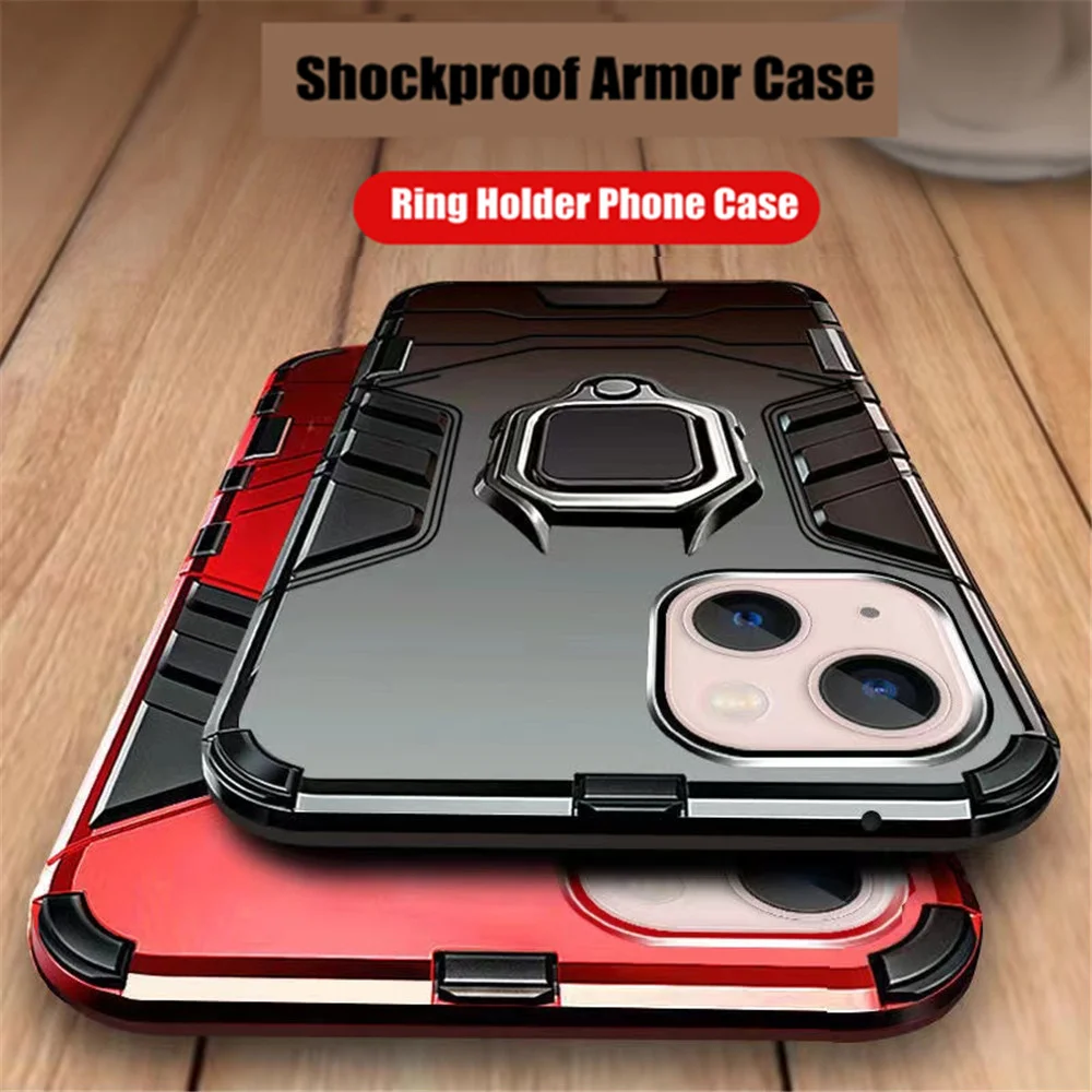 Custodia 4 In 1 Per Iphone 14 Plus Custodia Per Iphone 14 Pro 13 Mini 12 11 Xs Xr X Se Custodia Per Anello Di Copertura Dell'Armatura Per Iphone 14 Pl