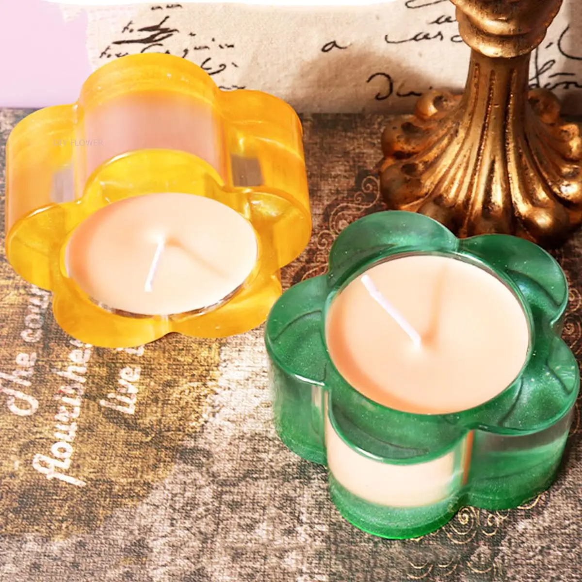 Plum blossom Shape Plaster Candle Jar Silicone Mold Scented Candlestick Succulent Culture Containers Flower Pot Crafts