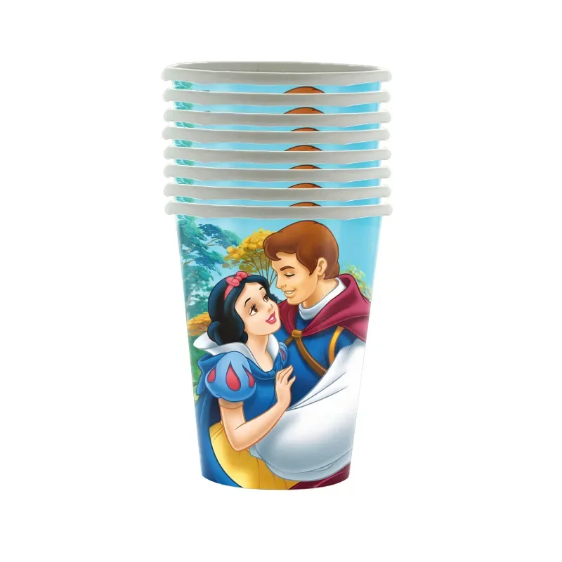 MINISO Princess Snow White Birthday Party Decorations Supplies Disposable Tableware Sets Girl Party Cups Plates Tablecloth Decor