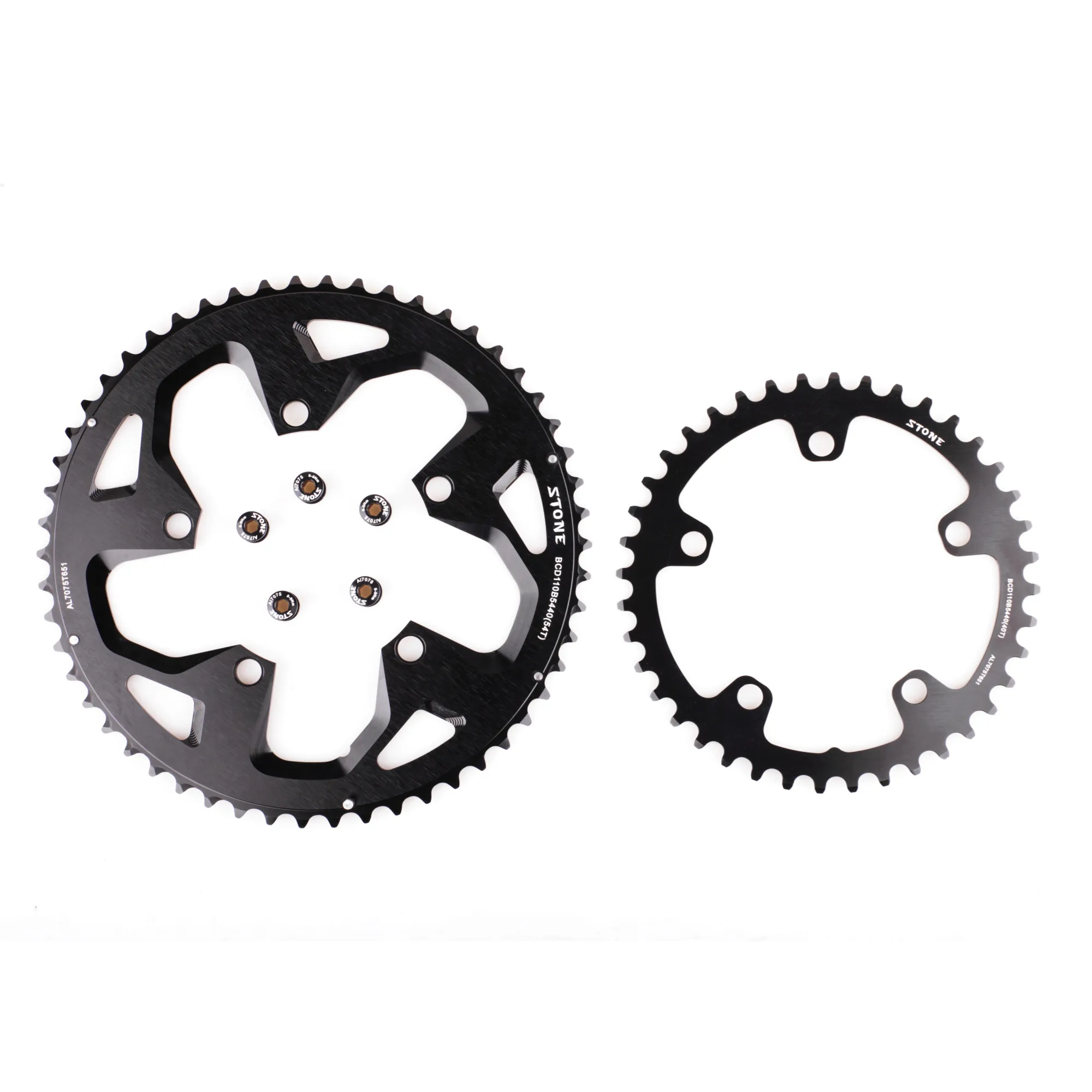 Stone Bike Round Double Chainring 110bcd 2x 52 36T 53 39T 54 40T 50 34 for Sram Red Rival S350 S900 Rotor Force 110 BCD 5 Bolts