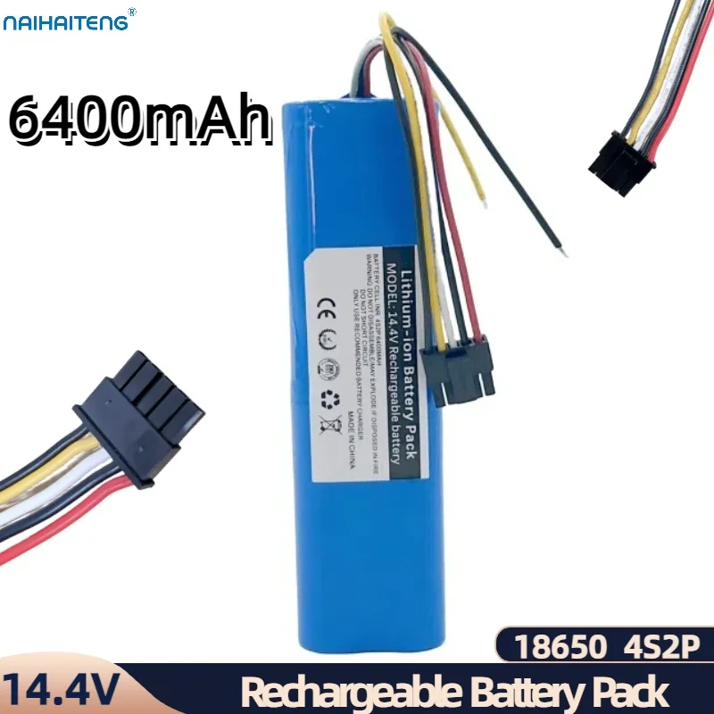 

14.4V 14.8V 6400mAh Rechargeable Li-ion Battery Pack 4S2P For Vacuum Cleaner CONGA 4090 4490 4690 4590 Customizable Wholesale