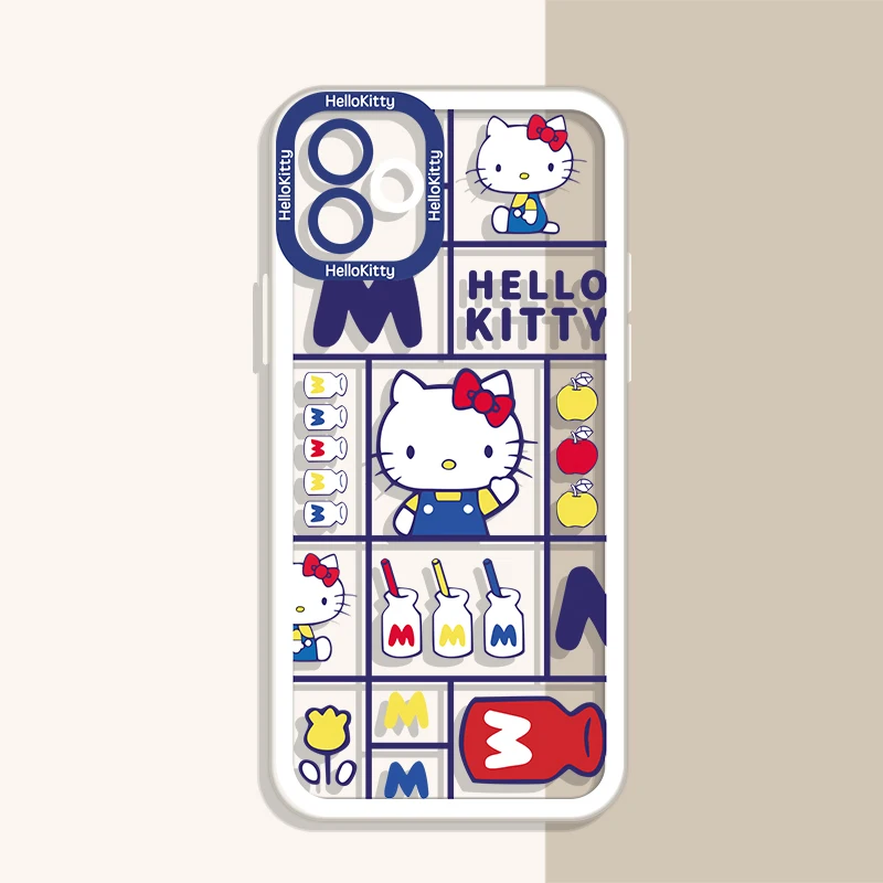 thumbnail image 1 of Sanrio-funda de silicona suave Hello Kitty para iPhone, 11, 12, 13, 14 Pro Max, Mini, XR, XS, X, 8, 7, 6, 6S Plus, SE 2020, cubierta de lente a prueba de golpes, 1 of 5