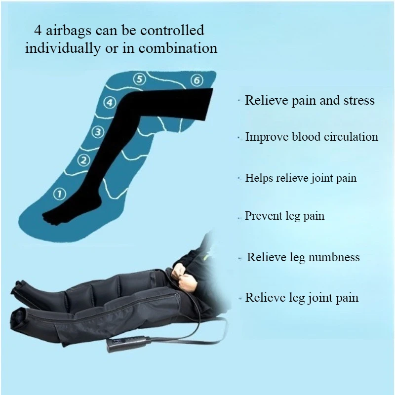 Leg Air Massager with 6 Modes of Fully Wrapped Massage To Improve Circulation Professional Leg System Rehabilitation Boots