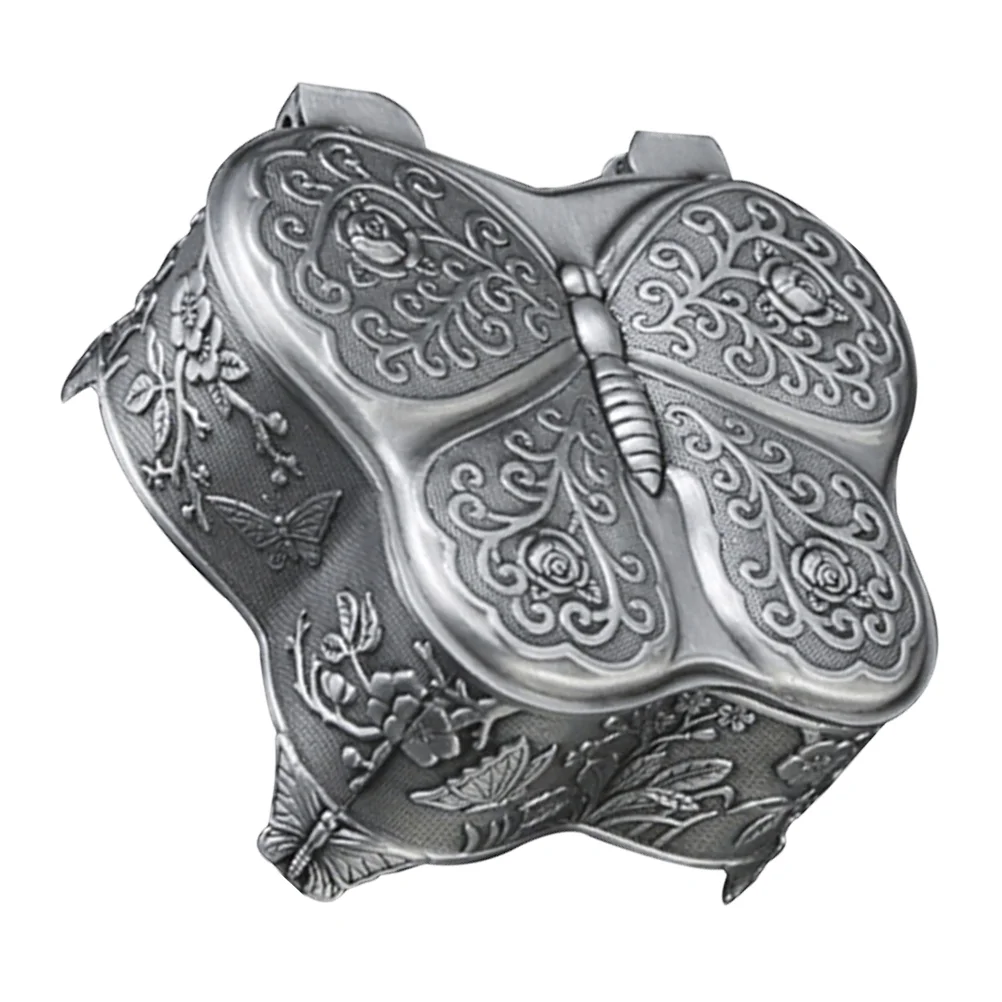 

Embossed Jewelry Container Ear Stud Ring Storage Case Vintage Butterfly Shape Jewelry Trinket Box