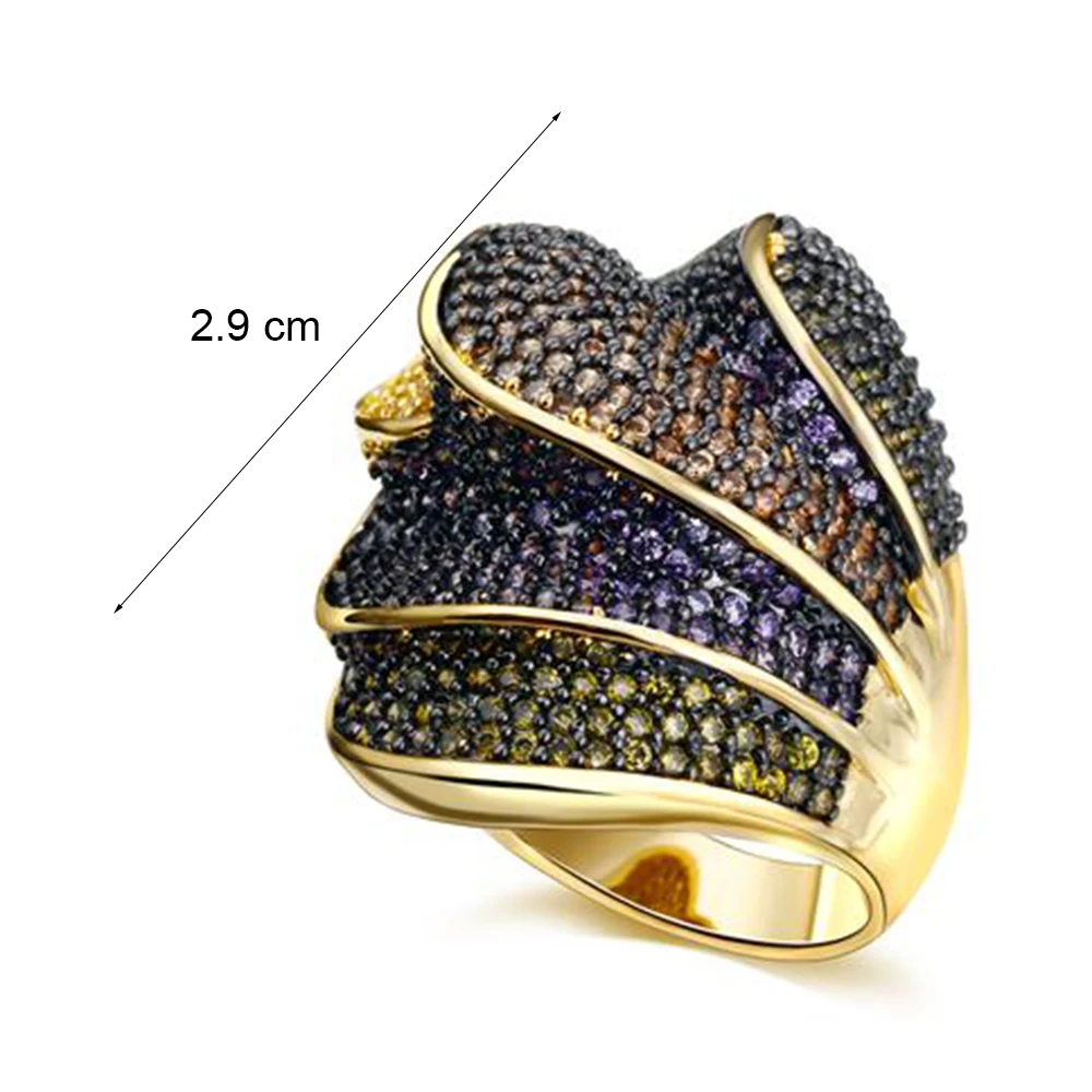 Big Luxury Ring Colorful Multi Cubic Zircon Ring Size 5/6/7 Fashion Jewelry Ring's for party Women