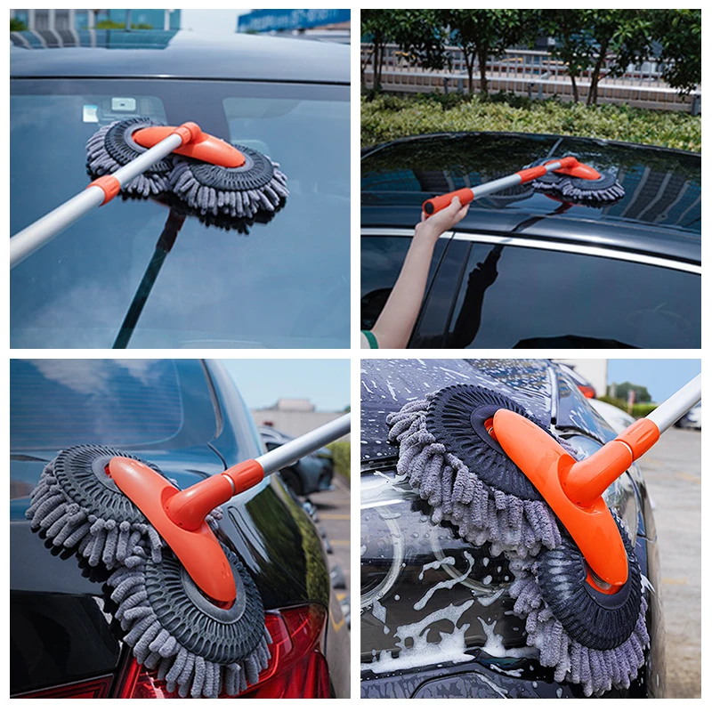 Neue Auto Reinigung Pinsel Teleskop Lange Griff Waschen Mopp Chenille Besen  Universal Auto Bürsten Werkzeuge Auto Zubehör - AliExpress