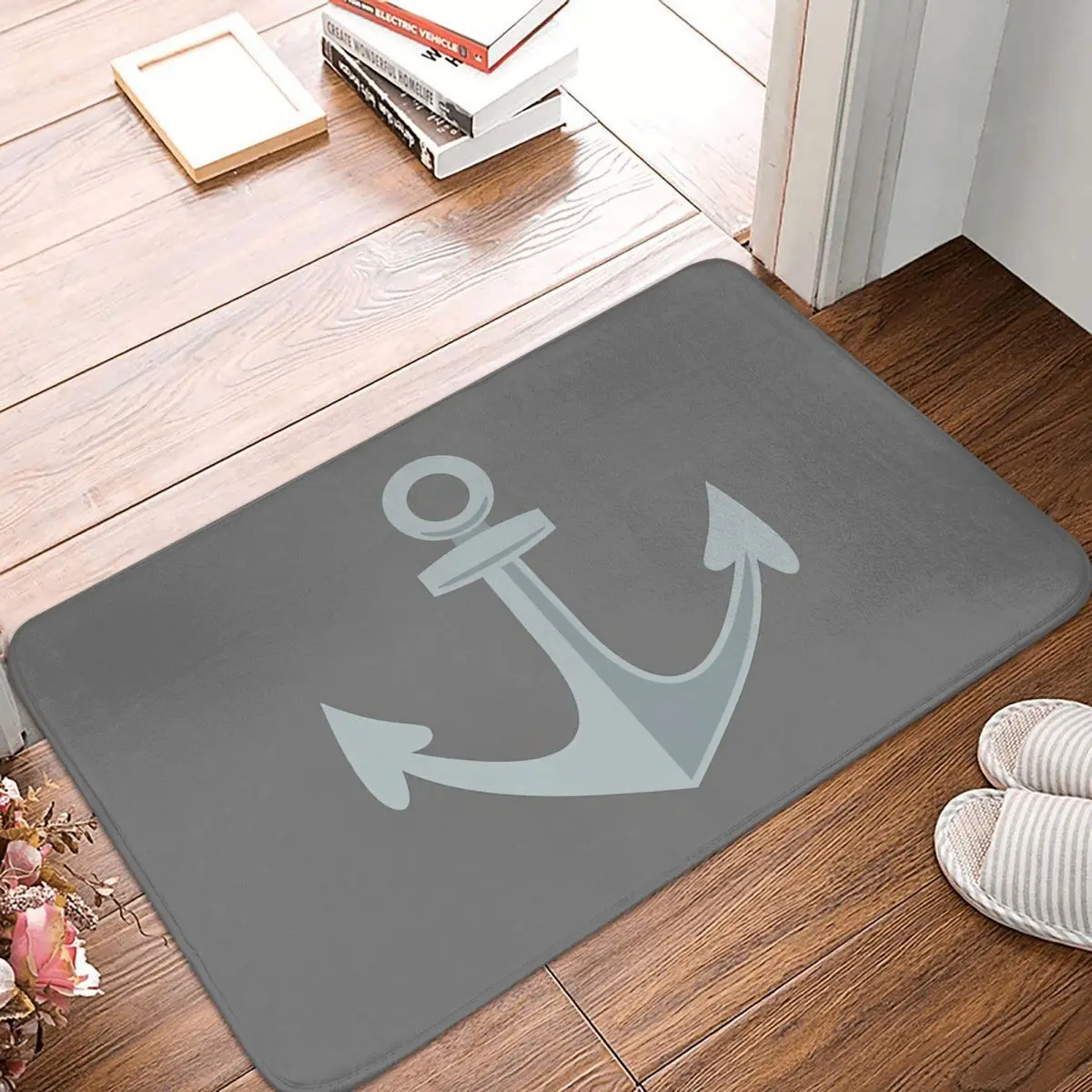 

Anchor Bedroom Mat Admiralty Pattern Fisherman Doormat Flannel Carpet Outdoor Rug Home Decoration