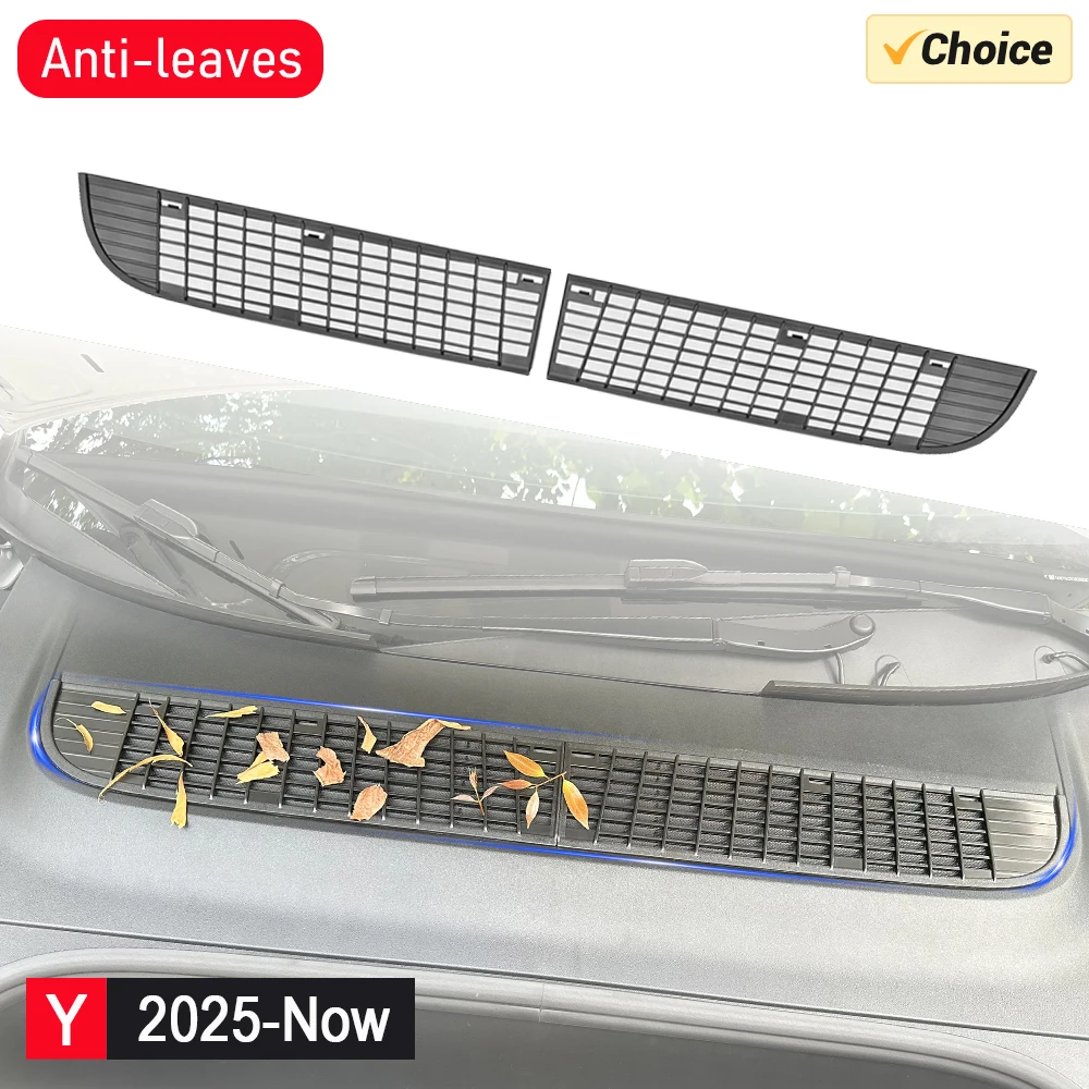 ฝาครอบป้องกันช่องลมเข้าสำหรับรถยนต์เทสล่า รุ่น 3 และ Y รุ่น Juniper ปี 2025 2026 ตะแกรงช่องลม ป้องกันแมลง อุปกรณ์ตกแต่งภายในรถยนต์ 1