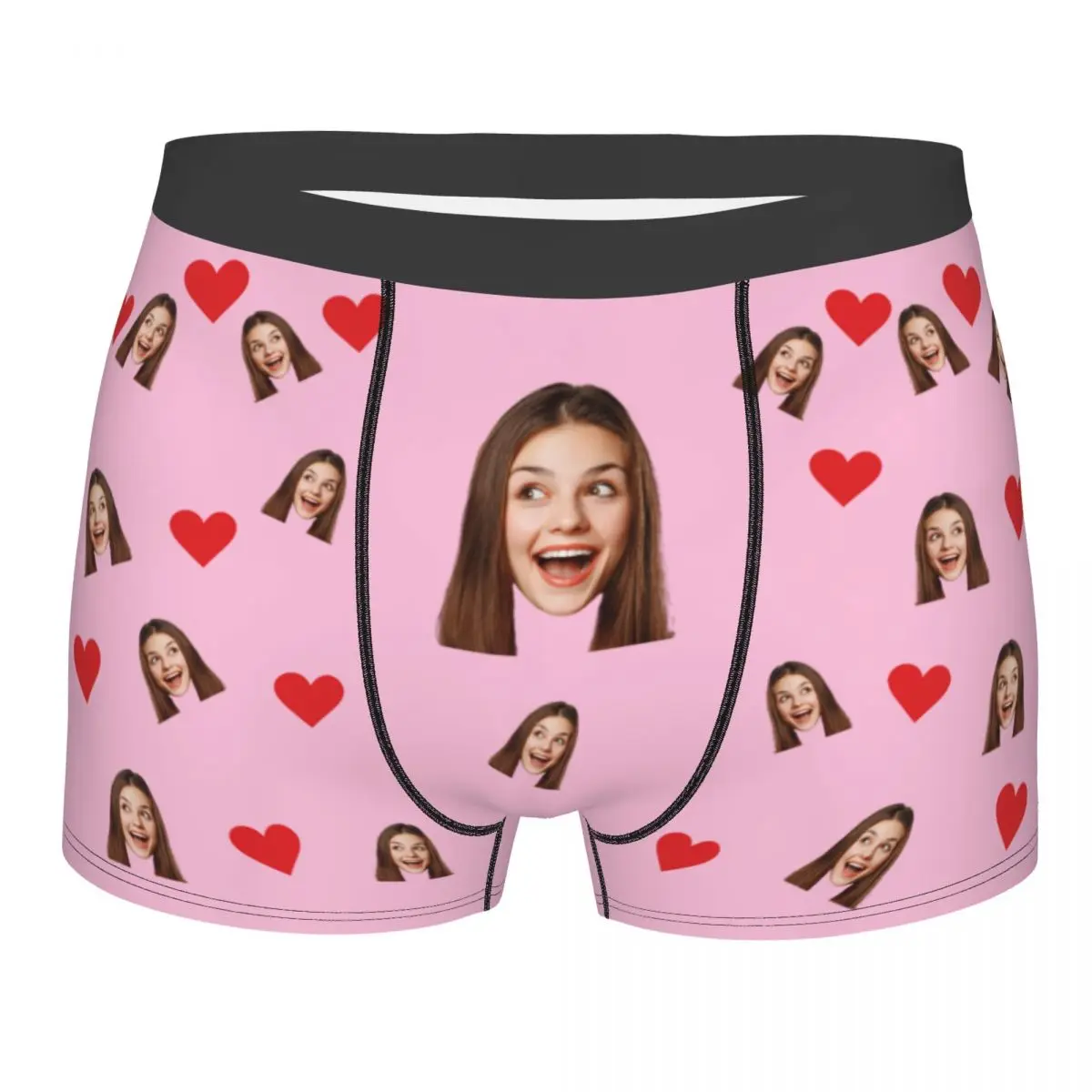 

Valentine's Day Gifts Custom Funny Boxer Briefs with Wife's Face Customized Print Underwear for Men Boyfriend For Husband