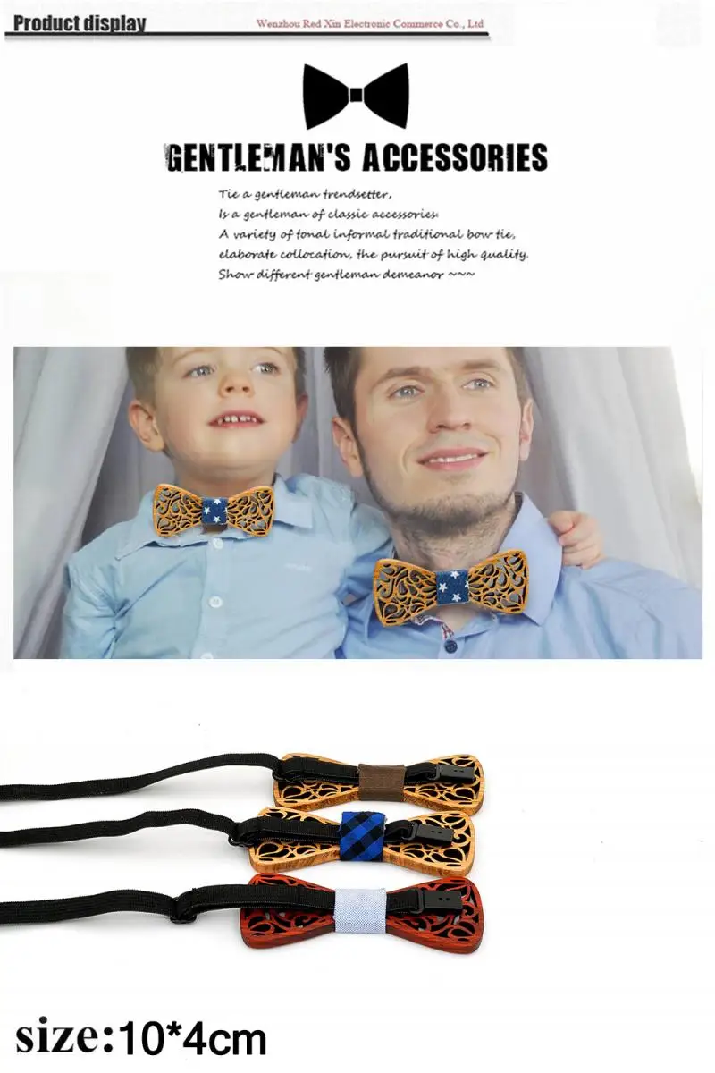 Noeud Papillon Enfant Children Butterfly Kids Bow Tie For Boys Accessories Bowtie Wooden Neck Wear Bowknot Christmas Bow Ties