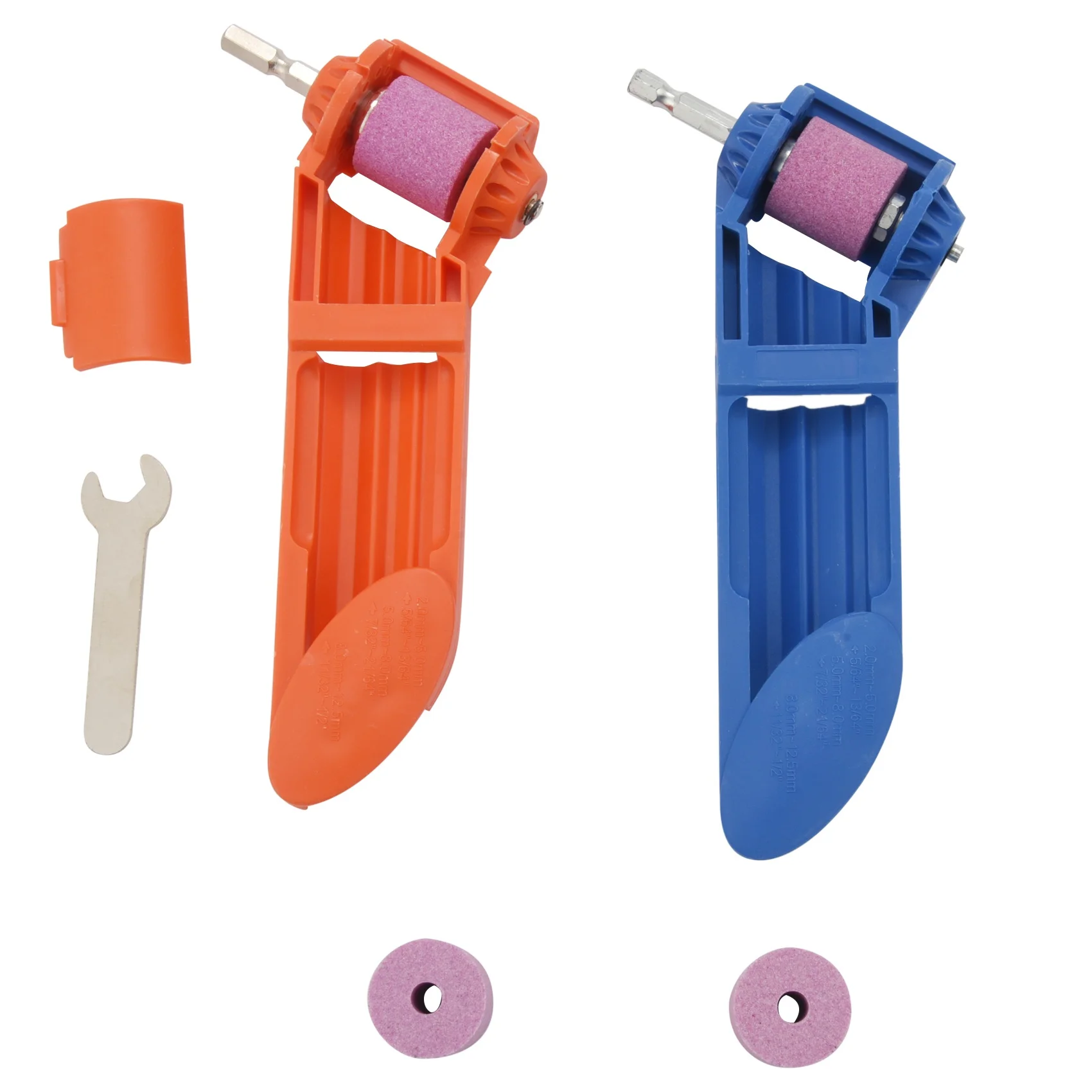 2 Set Affilatrice Per Punte Da Trapano Strumento Portatile Per Affilare Punte Diamantate Mola Al Corindone Per Punte Da Trapano A Base Di Ferro S