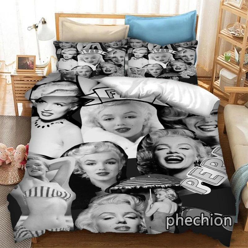 

Комплект постельного белья phechion Marilyn Monroe с 3D принтом, пододеяльники, наволочки, цельный Комплект постельного белья, s постельное белье, кровать K486