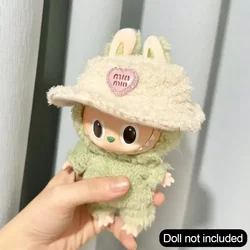 Labubu Idol Cute Doll Fashion Sweater Outfit - Pink and White Striped Party Sweater with Accessories - No doll (Hat)