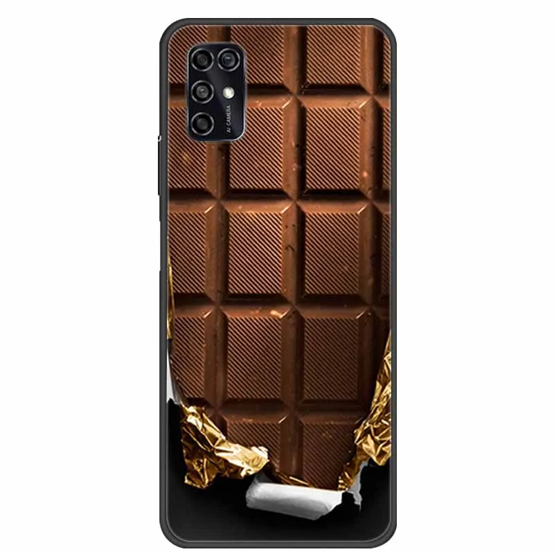 Black Silicon TPU Soft Phone Cover with Cartoon Design