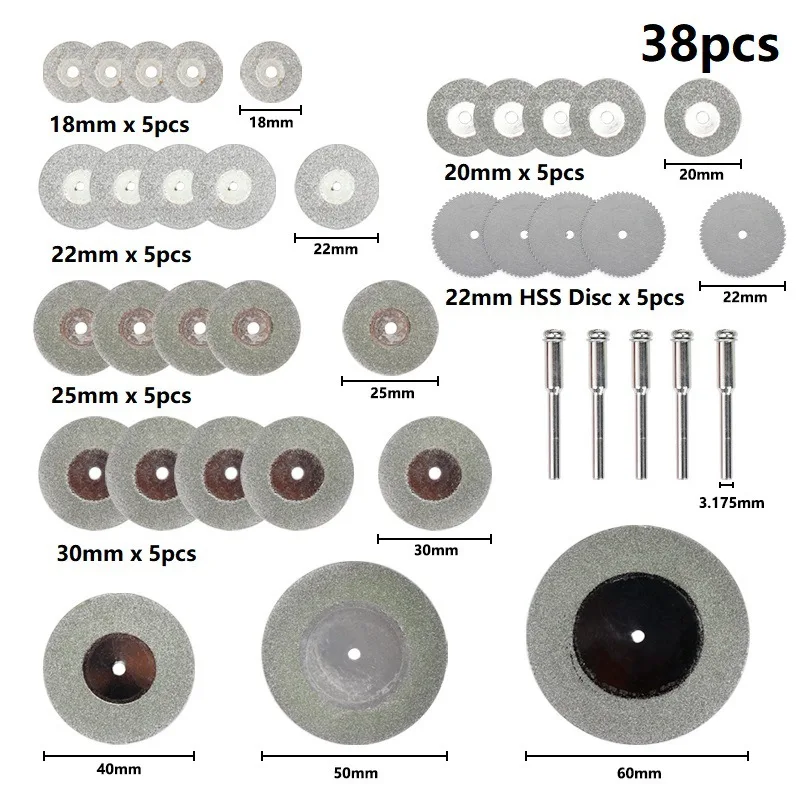 

16-40mm 5pcs mini cutting disc for Rotory accessories diamond grinding wheel circular saw blade abrasive diamond disc