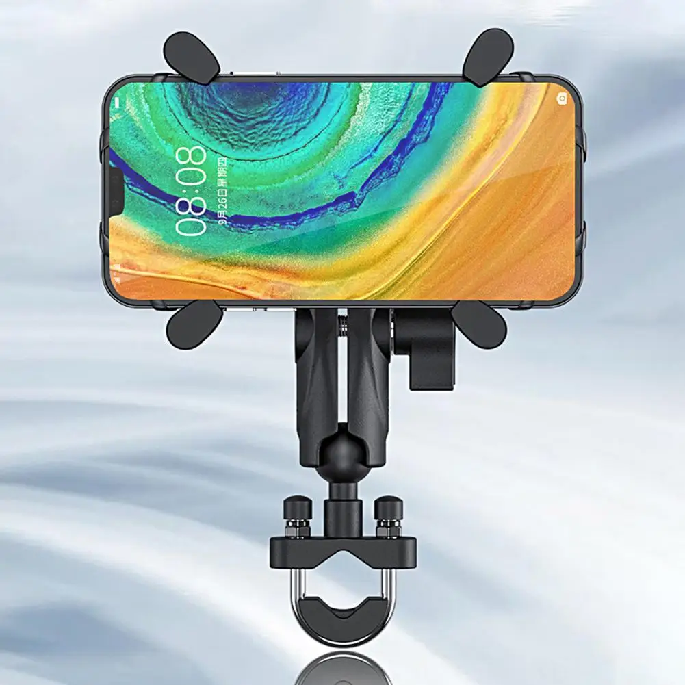 

Hot！1 Set Bike Phone Holder X-shaped Fixed 360 Degree Rotating Motorcycle Fork Stem GPS Navigation Bracket Daily Use