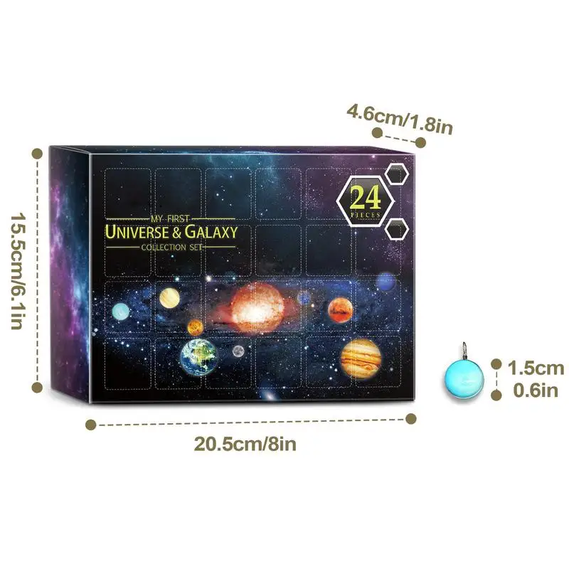 Christmas Jewelry Calendars Planet Jewelry Kit Universe Planet Collection Kit 24 Days Earrings Necklace Countdown Calendar