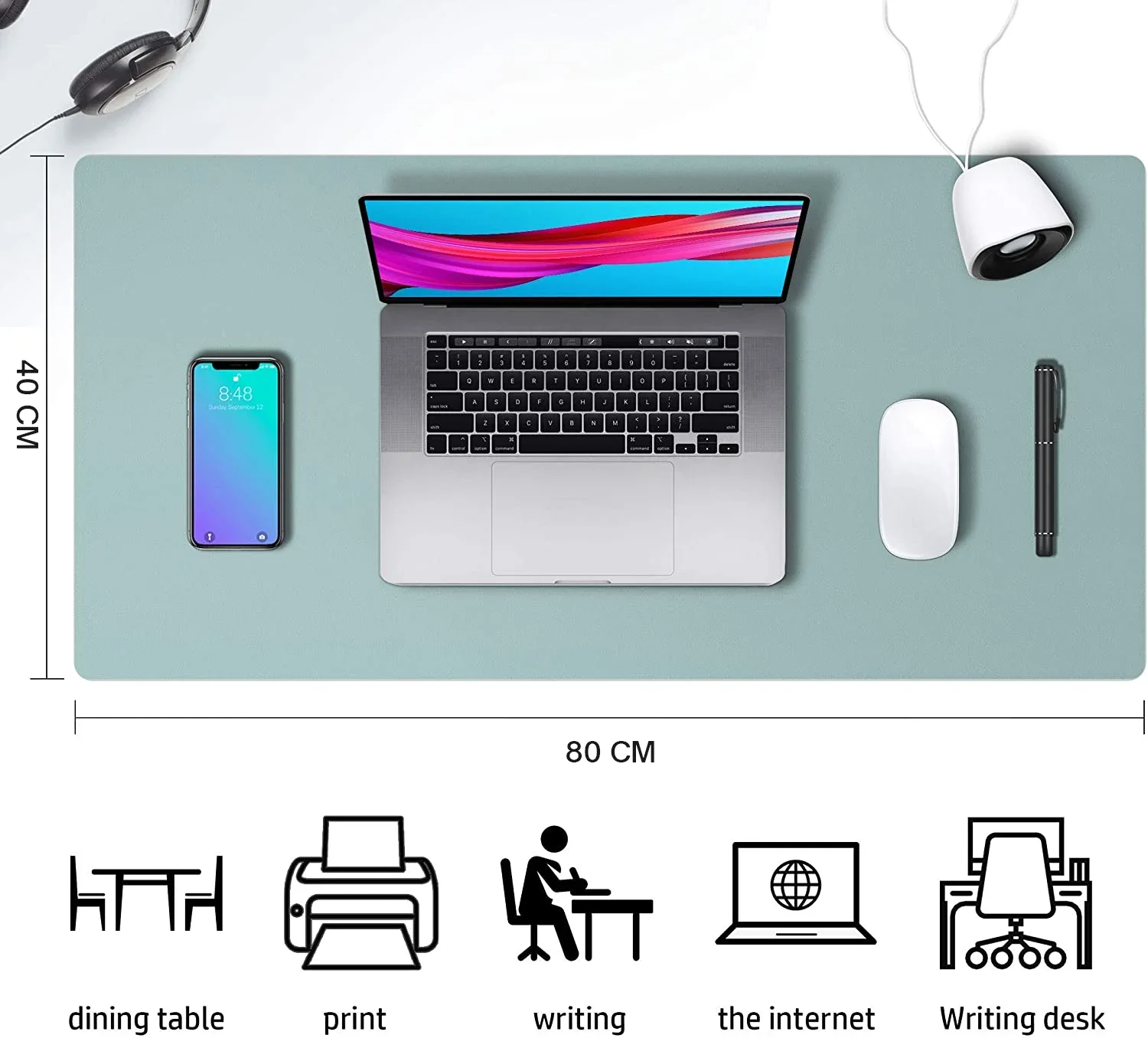 Oversized Waterproof PU Leather Desk Mat and Gaming Mousepad